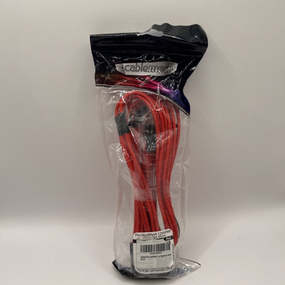 CableMod Pro ModMesh 12VHPWR to Triple 8‑Pin Extension – 45cm – Red